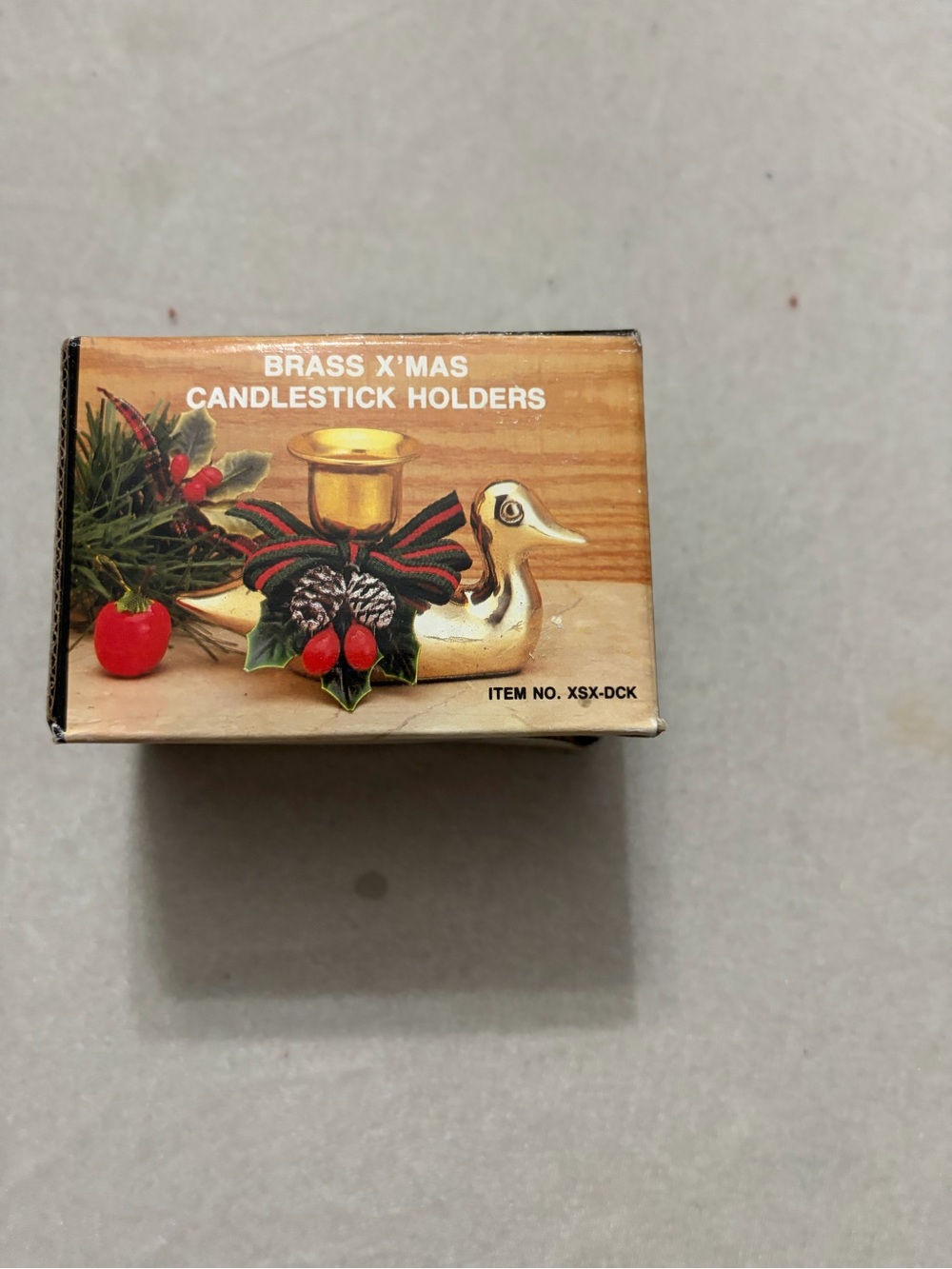 Candlestick Holder - Gold Holiday -Small Duck Design